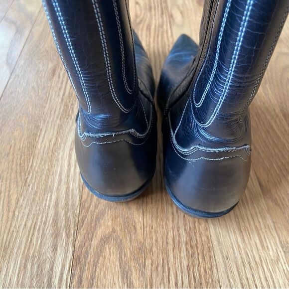 VINTAGE JUSTIN 1879 FORT WORTH TEXAS BLACK COWBOY BOOTS SIZE 7 1/2 main image 8
